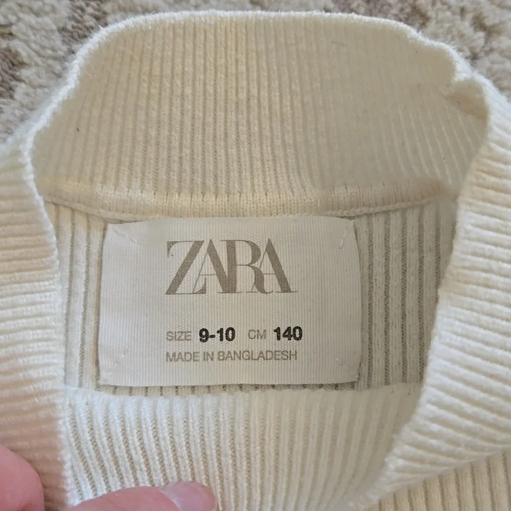 Zara Cream Ribbed Knit Top
